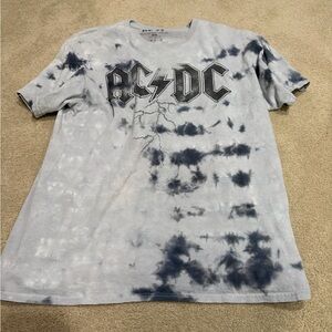 AC/DC Tie-Dye Short Sleeve T-Shirt - Black and Gray